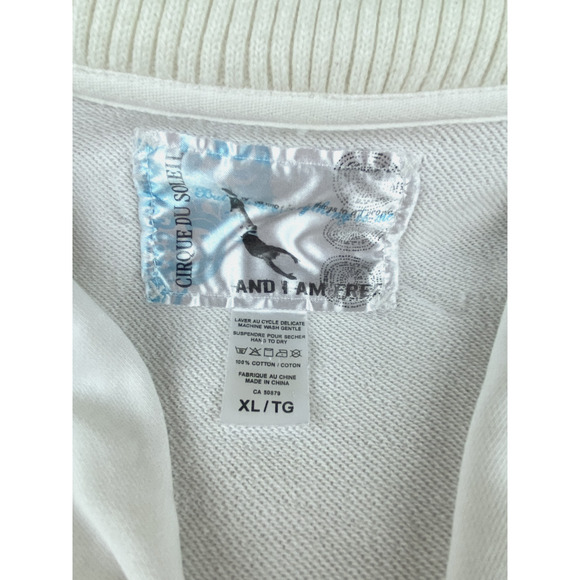Cirque Du Soleil Jacket And I am Free 100% Cotton Full Zip White Size XL - Picture 3 of 12